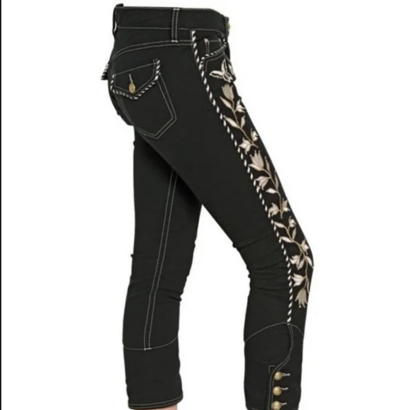 Isabel Marant Western Embroidered Floral Button Cuff Runway Jeans - Picture 7 of 9